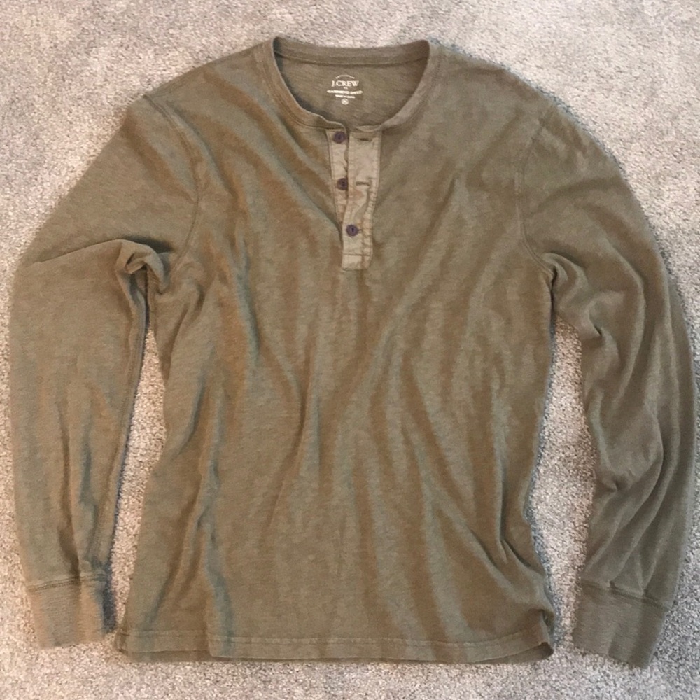 Jcrew olive garment died Henley size M